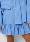 Noisy May Freja Pinstripe Mini Skirt, Blue