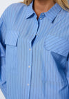 Noisy May Freja Pinstripe Shirt, Blue