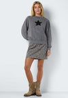 Noisy May Robin Acid Wash Sweatshirt, Grey