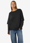 Noisy May Easy Lace Sleeve T-Shirt, Black