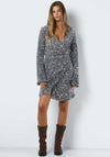 Noisy May Mia Sequin Wrap Mini Dress, Silver