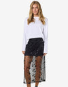 Noisy May Zigga Sheer Mesh Sequin Skirt, Black