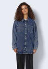 Noisy May Alva Denim Shacket, Medium Blue Denim