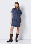Noisy May Signe Mini Denim Dress, Medium Blue Denim