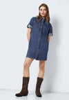 Noisy May Signe Mini Denim Dress, Medium Blue Denim