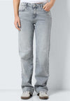 Noisy May Yolanda Wide Leg Jeans, Light Grey Denim