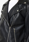 Noisy May Rollo Faux Leather Biker Jacket, Black