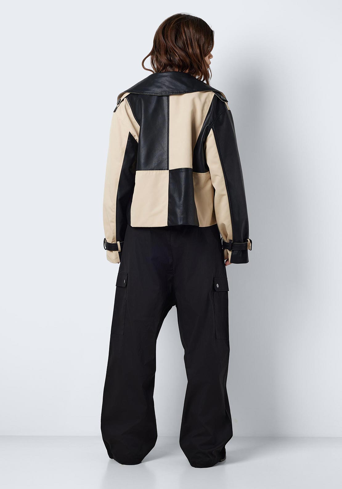 Noisy May Paula Colour Block Short Jacket, Black