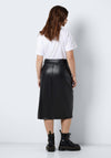 Noisy May Paula PU Midi Cargo Skirt, Black