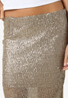 Noisy May Shakira Long Sequin Skirt, Gold