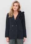 Nu Denmark Alina Frilled Double Breasted Blazer, Black