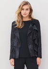 Nu Denmark Alisa Faux Suede Peplum Jacket, Black