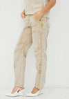 Nu Denmark Patch Work Stretchy Wide Leg Jeans, Beige