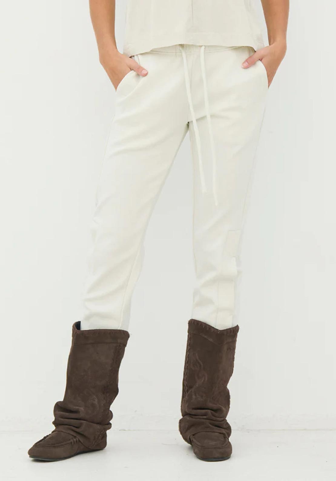 Nu Denmark Elasticated Waist Joggers, Off-White