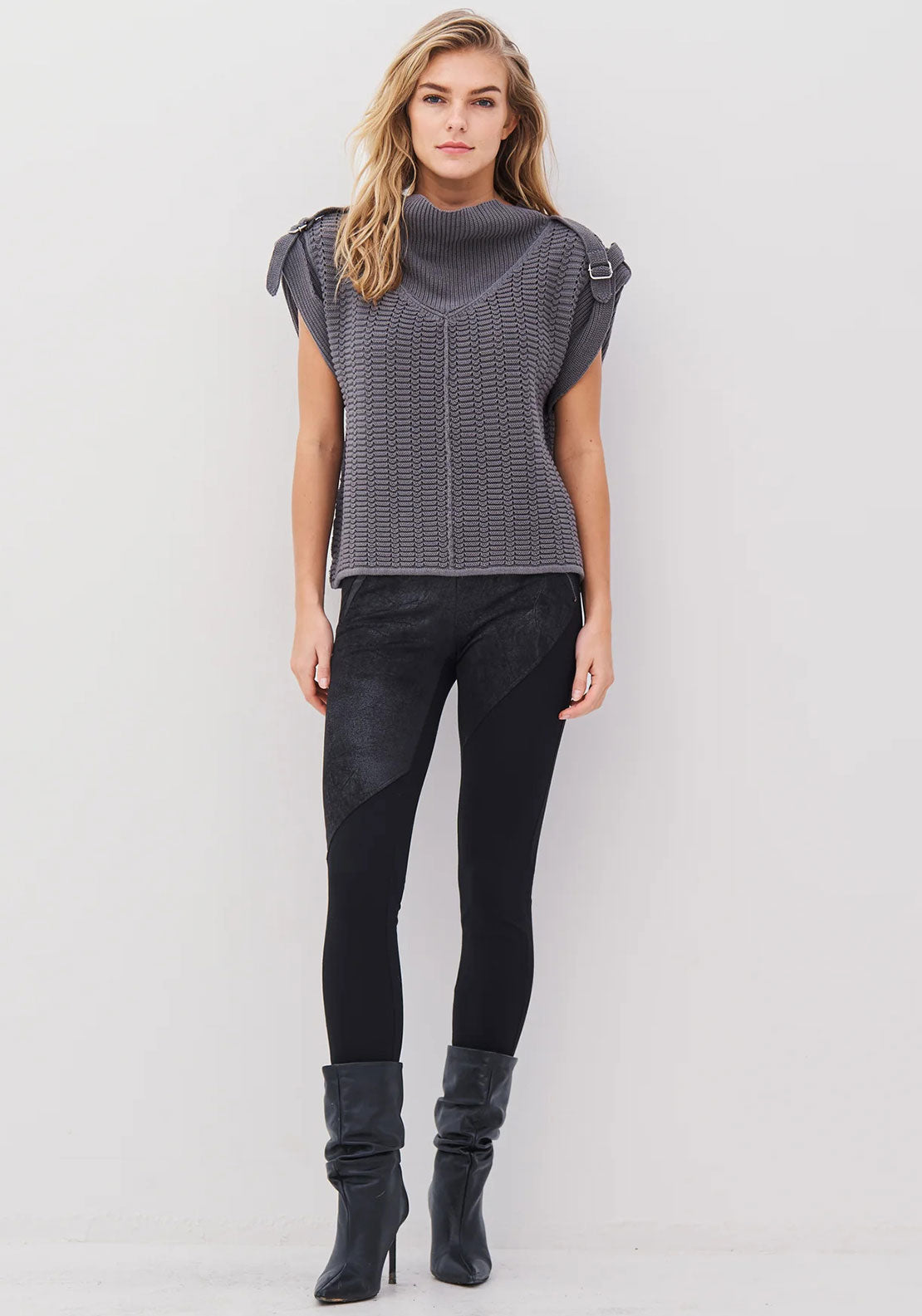 Nu Denmark Alisa Contrast Panel Leggings, Black