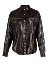 Nu Denmark Faux Leather Crinkle Effect Shirt, Brown