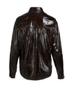 Nu Denmark Faux Leather Crinkle Effect Shirt, Brown
