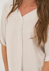 Nu Denmark Oversized Asymmetric V-Neck Blouse, Off-White