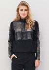 Nu Denmark Anna Knit Mix Half Zip Sweatshirt, Black