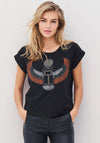 Nu Denmark Alise Embellished Angel T-Shirt, Black & Brown