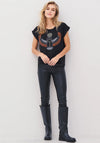 Nu Denmark Alise Embellished Angel T-Shirt, Black & Brown