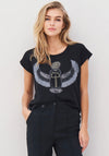 Nu Denmark Alise Embellished Angel T-Shirt, Black & Silver