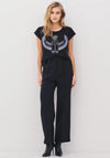 Nu Denmark Alise Embellished Angel T-Shirt, Black & Silver
