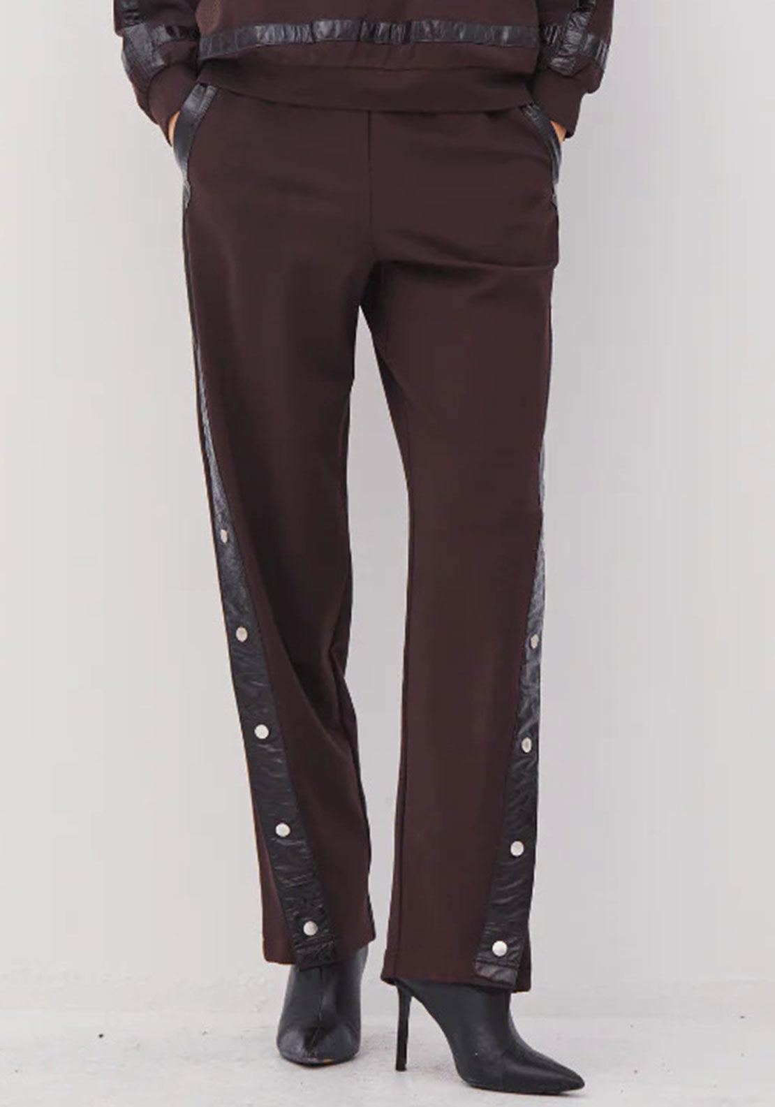 Nu Denmark Button Slim Leg Trousers, Brown