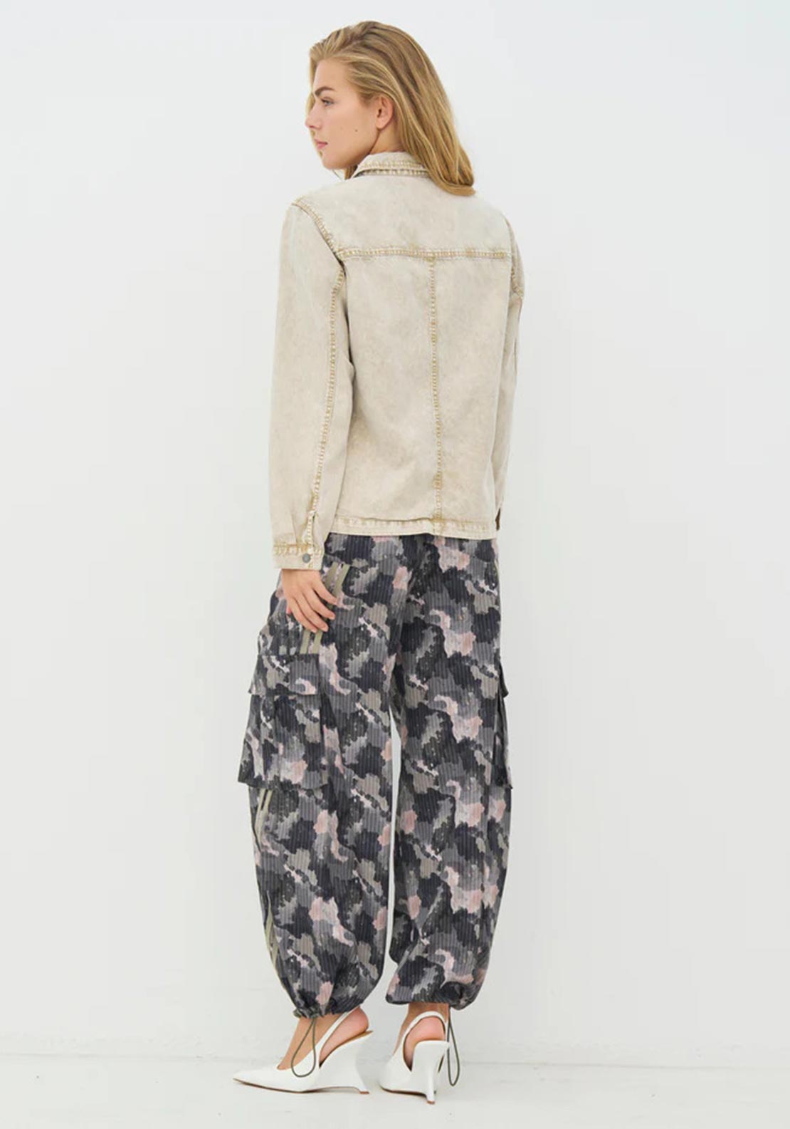 Nu Denmark Casual Army Print Trousers, Green
