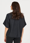 Nu Denmark Oversized Asymmetric V-Neck Blouse, Black