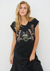 Nu Denmark Sequin and Rhinestone Detail T-Shirt, Black
