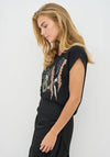 Nu Denmark Sequin and Rhinestone Detail T-Shirt, Black