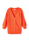 Name It Kid Lonja Long Sleeve Rib Knit Cardigan, Scarlet Ibis