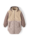 Name It Kid Girl Mika Long Teddy Jacket, Peppercorn