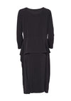 Naya Peplum Jersey Midi Dress, Black
