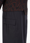 Naya Print Faux Two-Piece Midi Dress, Black