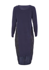 Naya Bubbled Side Panels Jersey Midi Dress, Navy