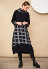 Naya Cross Section Pattern Midi Dress, Black