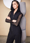 Naya Hooded Sleeveless Jumpsuit, Black