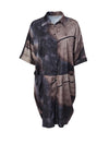 Naya Satin Feel Long Length Print Shirt, Grey