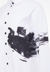 Naya Abstract Side Print Shirt, White & Black