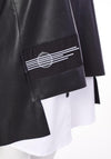 Naya Faux Leather Vest & Shirt Set, Black & White
