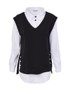 Naya Jersey Vest & Shirt Set, Black & White
