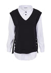 Naya Jersey Vest & Shirt Set, Black & White