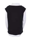 Naya Jersey Vest & Shirt Set, Black & White