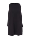 Naya Button Detail Taffeta Midi Skirt, Black