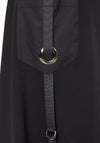 Naya Eyelet Pocket, Trim Midi Skirt, Black
