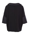 Naya Embossed Trim Oversized Top, black