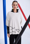 Naya Contrast Piping Detail Top, Beige