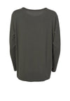 Naya Round Neck Abstract Print Top, Khaki